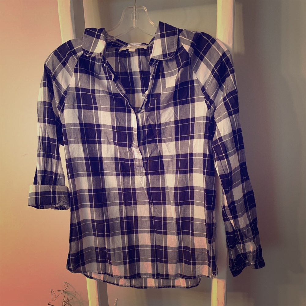 Loft Plaid Henley